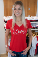 Jenny Delüx Damen T-Shirt rot mit Glitzerschrift 11