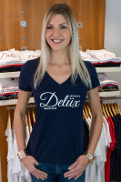 Jenny Delüx Damen T-Shirt blau mit weißem Schriftzug