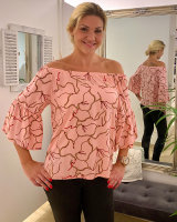 Jenny Delüx Handmade Bluse Kettenprint rosa XS/S