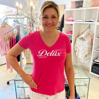 Jenny Delüx T-Shirt pink mit weißer Glitzerschrift 302